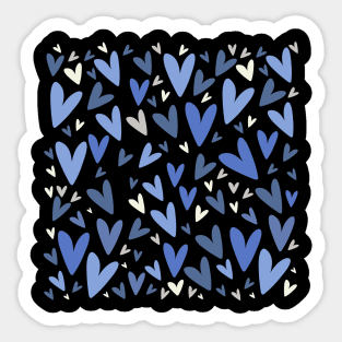 Blue Valentine hearts Sticker